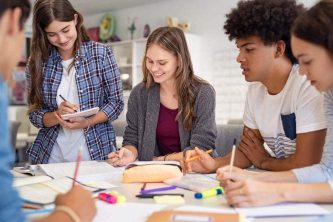 students working together on a project